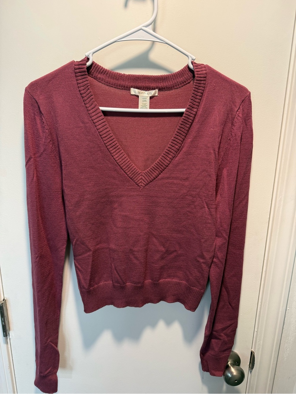Bozzolo V-neck Pullover in Dusty Plum